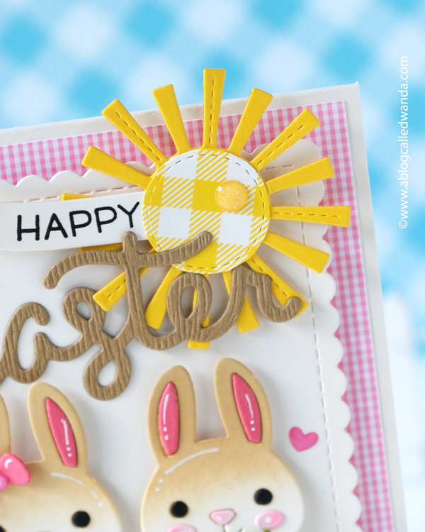 lawn fawn, lawn fawn stamps and dies, easter, bunny, build a bunny, bitsy blooms, easter card ideas, pastel, gingham, spring, handmade cards, wanda guess, a blog called wanda