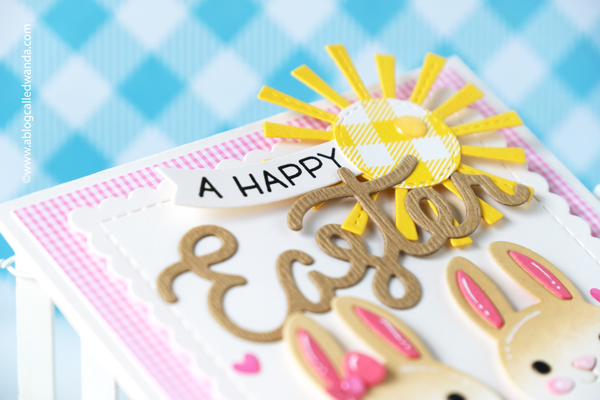 lawn fawn, lawn fawn stamps and dies, easter, bunny, build a bunny, bitsy blooms, easter card ideas, pastel, gingham, spring, handmade cards, wanda guess, a blog called wanda