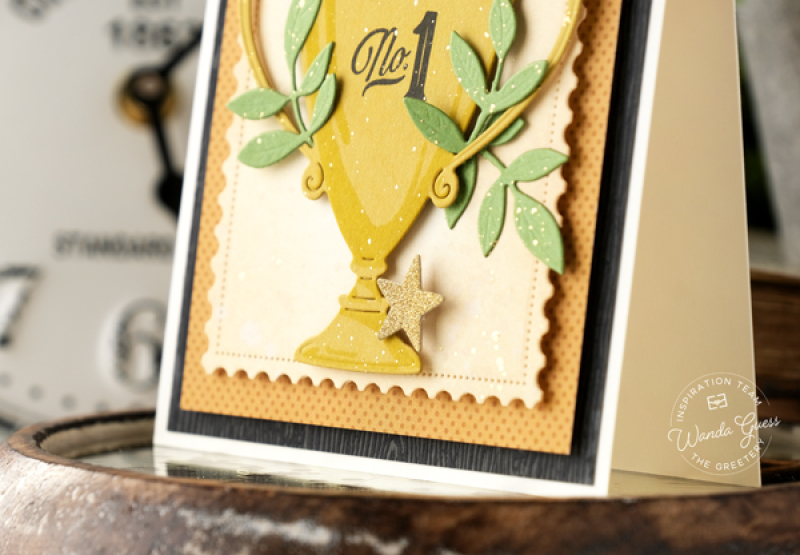 The greetery, the greetery stamps and dies, the greetery jubilee collection, the greetery big yay, the greetery world's greatest, trophy, stamping, die cutting, handmade cards, card ideas, birthday cards, the greetery dreams and plans, grad cards, wanda guess, a blog called wanda