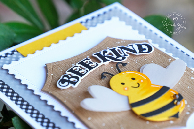 The Greetery, the greetery stamps and dies, the greetery buzzworthy, the greetery baby face, bee, card, handmade card, the greetery cards, card ideas, wanda guess, a blog called wanda