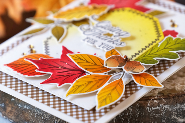 the greetery, the greetery stamps and dies, the greetery hint of autumn, the greetery capsule basics, the greetery thankful, thanksgiving cards, leaves, the greetery floral elements, fall cards, autumn, card ideas, fall crafting, a blog called wanda, wanda guess, the greetery autumn herbarium, the greetery wild wetlands dies, the greetery, mushroom meadow, new release, stencils, dies, cards