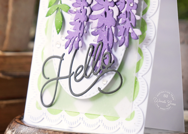 the greetery, the greetery stamps and dies, the greetery garden party, the greetery new release, the greetery lemon, the greetery sippin summer, the greetery wisteria, the greetery gateway, flowers, handmade cards, card ideas, summer, stencils, crafting, wanda guess, a blog called wanda, greetery design team