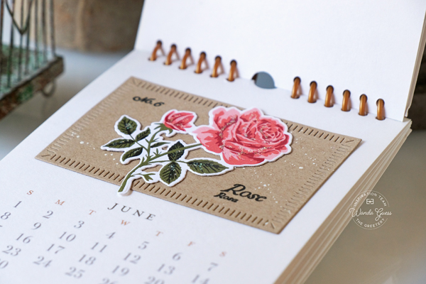 the greetery, the greetery stamps and dies, the greetery these are the days, the greetery calendar, calendar diy, make your own calendar, planning, stamps, flowers, wanda guess, a blog called wanda