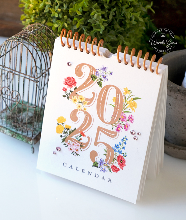 the greetery, the greetery stamps and dies, the greetery these are the days, the greetery calendar, calendar diy, make your own calendar, planning, stamps, flowers, wanda guess, a blog called wanda