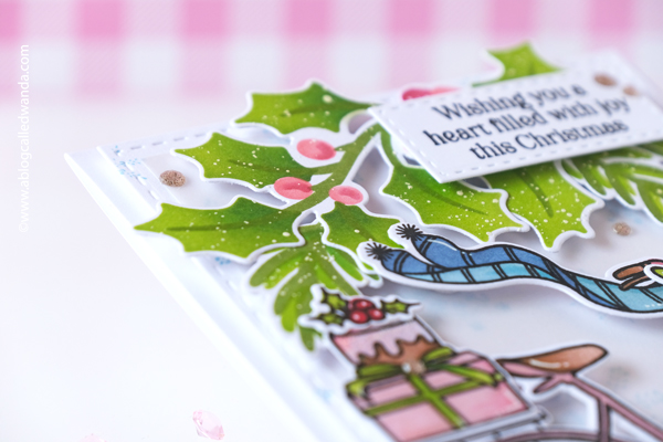 pinkfresh studio, pinkfresh studio holiday, pinkfresh studio holiday bicycle, snowflakes, christmas card, stencils, wanda guess, a blog called wanda