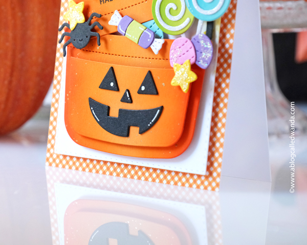 pretty pink posh, pretty pink posh halloween, pretty pink posh new release, pretty pink posh stamps and dies, ghosts, candy corn, candy bucket, spooky sky, scallop box, bat shaker, wanda guess, a blog called wanda