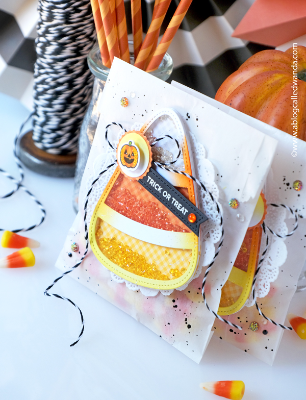 pretty pink posh, pretty pink posh halloween, pretty pink posh new release, pretty pink posh stamps and dies, ghosts, candy corn, candy bucket, spooky sky, scallop box, bat shaker, wanda guess, a blog called wanda