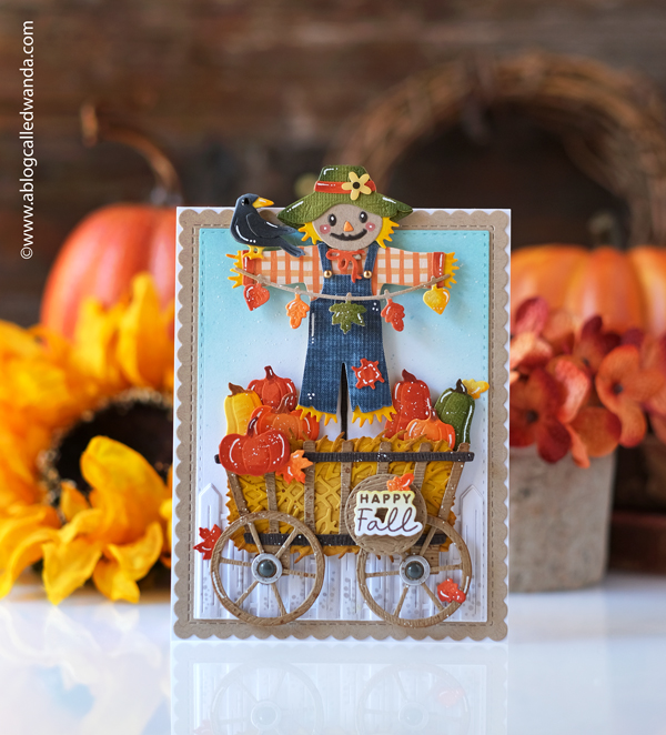 honey bee stamps, honey bee dies, honey bee cards, fall card ideas, halloween card ideas, black cat, pumpkin, scaredy cat, scarecrow, fall cards, bats, die cuts, ink blending, wanda guess, a blog called wanda