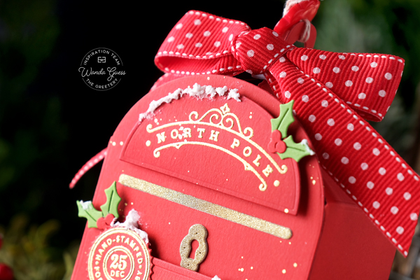 the greetery, the greetery stamps and dies, the greetery fireside collection, the greetery christmas, holiday, winter, mailbox, letter, dear santa, christmas card ideas, christmas treat holders, the greetery cards, the greetery ribbon frame, flourished phrases, holiday peace, diy, classic christmas crafts, wanda guess, a blog called wanda