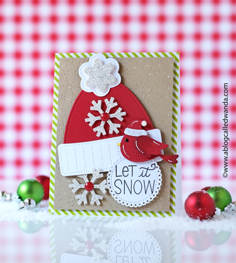 pretty pink posh, pretty pink posh stamps, pretty pink posh christmas, winter, holiday, snow hat, christmas card ideas, snowflakes, handmade cards, winter cards, let it snow, wanda guess, a blog called wanda