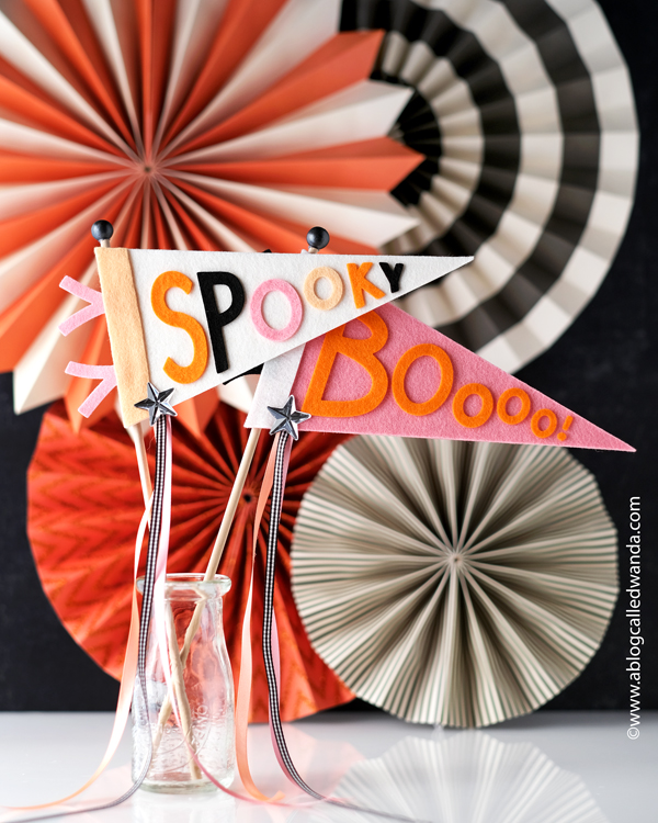 ellen hutson, pennants, halloween pennants, felt pennants, cute halloween, party decor, taylored expressions felt, felt crafting, wanda guess, a blog called wanda
