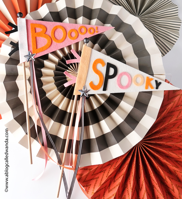 ellen hutson, pennants, halloween pennants, felt pennants, cute halloween, party decor, taylored expressions felt, felt crafting, wanda guess, a blog called wanda