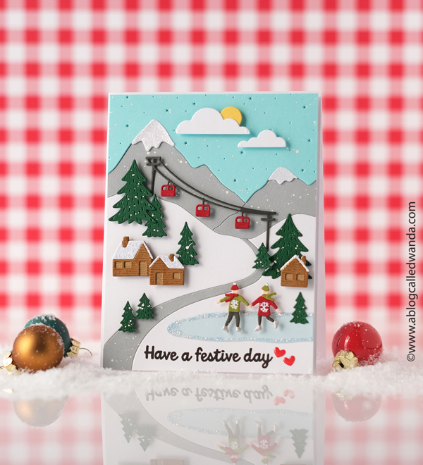 concord and 9th, concord and 9th stamps and dies, favorite things, c9 stamps, carpe denim, alpine village, handmade cards, winter cards, christmas cards, christmas card ideas, card ideas, clean and simple cards, holiday, wanda guess, a blog called wanda