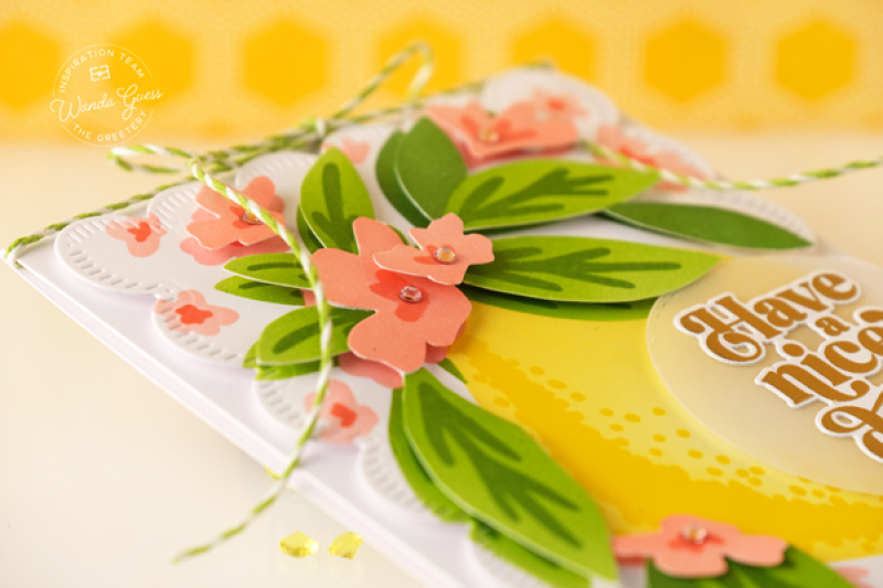 the greetery, the greetery stamps and dies, the greetery lemon, lemon card, lemon stencil, diy, handmade cards, card making, stamping, handmade card ideas, wanda guess, a blog called wanda, greetery design team