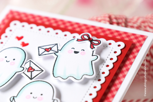 pretty pink posh, pretty pink posh stamps and dies, pretty pink posh valentine ghost friends, ghost friends, valentines day, valentine cards, handmade valentine, diy, copic markers, fun valentines, wanda guess, a blog called wanda