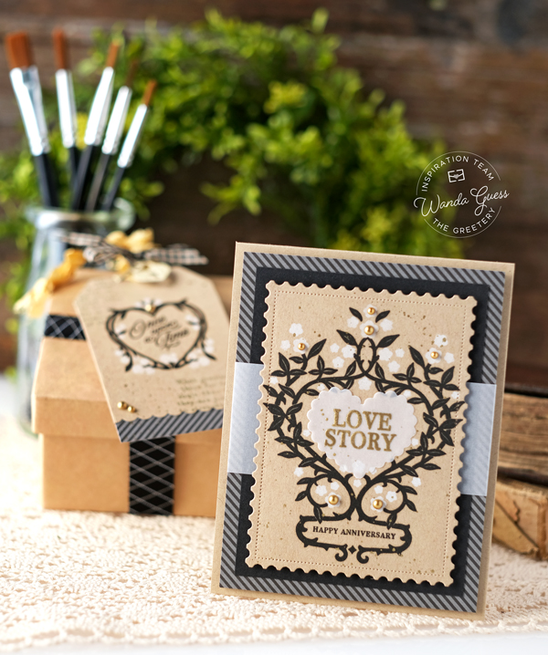 the greetery, the greetery stamps and dies, the greetery new release, the greetery valentine's day, bibliophile collection, books, hearts, tag, cupid, diy, valentine's day crafting, handmade valentine, the greetery shelved, the greetery folk heart, the greetery love stories, wanda guess, a blog called wanda