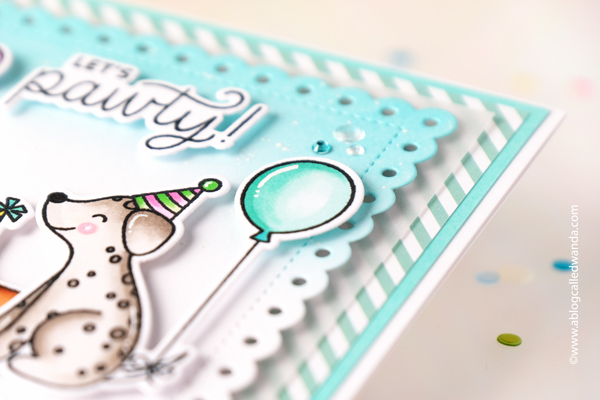 pretty pink posh, pretty pink posh stamps and dies, pretty pink posh birthday, birthday card ideas, copic markers, handmade card ideas, ink blending, dogs and cats, wanda guess, a blog called wanda