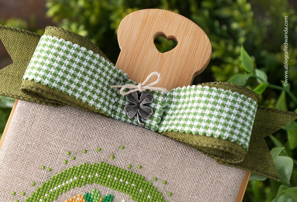 cross stitch, st. patrick's day, st patricks day cross stitch, brenda gervais, fat quarter shop, shamrock, clover, leprechaun, aida, dmc, cross stitch finishing, ffo, floss tube, wanda guess, a blog called wanda