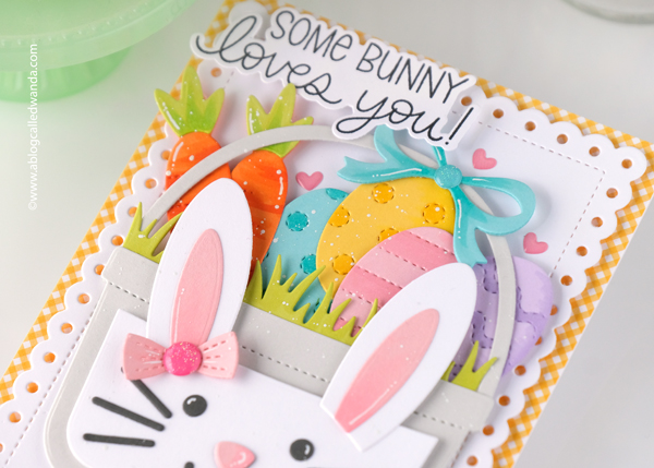 pretty pink posh, pretty pink posh stamps, pretty pink posh easter, easter card ideas, easter crafts, pretty pink posh bucket, pretty pink posh carrot dies, pretty pink post spring, gingham paper, handmade cards, easter, wanda guess, a blog called wanda