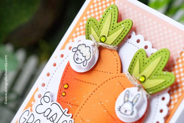 pretty pink posh, pretty pink posh stamps, pretty pink posh easter, easter card ideas, easter crafts, pretty pink posh bucket, pretty pink posh carrot dies, pretty pink post spring, gingham paper, handmade cards, easter, wanda guess, a blog called wanda