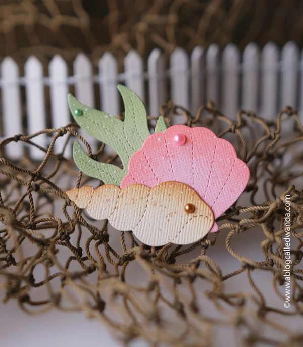 Pretty Pink Posh, pretty pink posh stamps and dies, pretty pink posh summer, shells, seashells, beach, summer card ideas, die cuts, good vibes, pastels, wanda guess, a blog called wanda