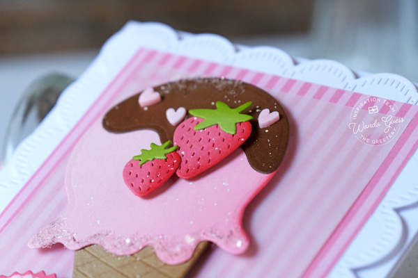 the greetery, the greetery stamps and dies, the greetery ice cream, honeycomb, the greetery strawberry, summer cards, ice cream cone card, card ideas, wanda guess, a blog called wanda