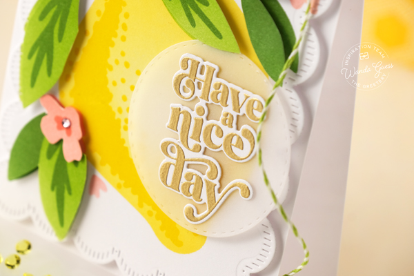 the greetery, the greetery stamps and dies, the greetery lemon, lemon card, lemon stencil, diy, handmade cards, card making, stamping, handmade card ideas, wanda guess, a blog called wanda, greetery design team