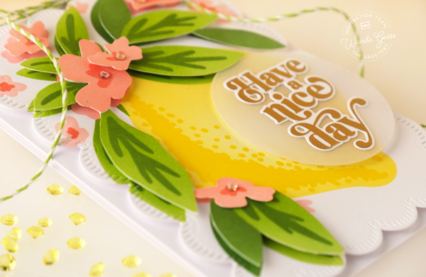 the greetery, the greetery stamps and dies, the greetery lemon, lemon card, lemon stencil, diy, handmade cards, card making, stamping, handmade card ideas, wanda guess, a blog called wanda, greetery design team