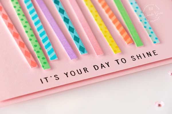 the greetery, the greetery stamps and dies, the greetery make a wish, birthday card ideas, the greetery all aglow, pink, candles, clean and simple card ideas, wanda guess, a blog called wanda