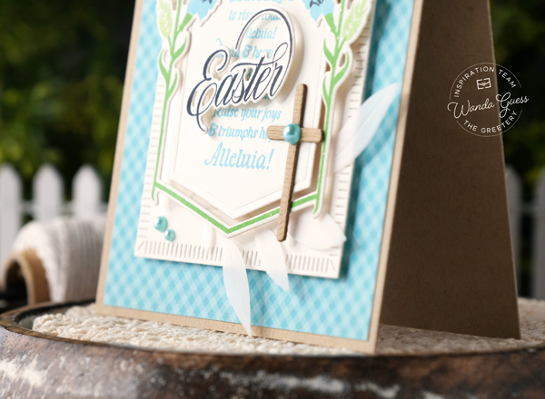 the greetery, the greetery stamps and dies, the greetery easter, the greetery spring, handmade easter cards, easter card ideas, gingham, easter crafting, honeycomb, tags, the greeter bunny tales, the greetery hey honeycomb, the greetery bitty botanicals, the greetery spring crest and hymns, wanda guess, a blog called wanda, greetery design team, spring 