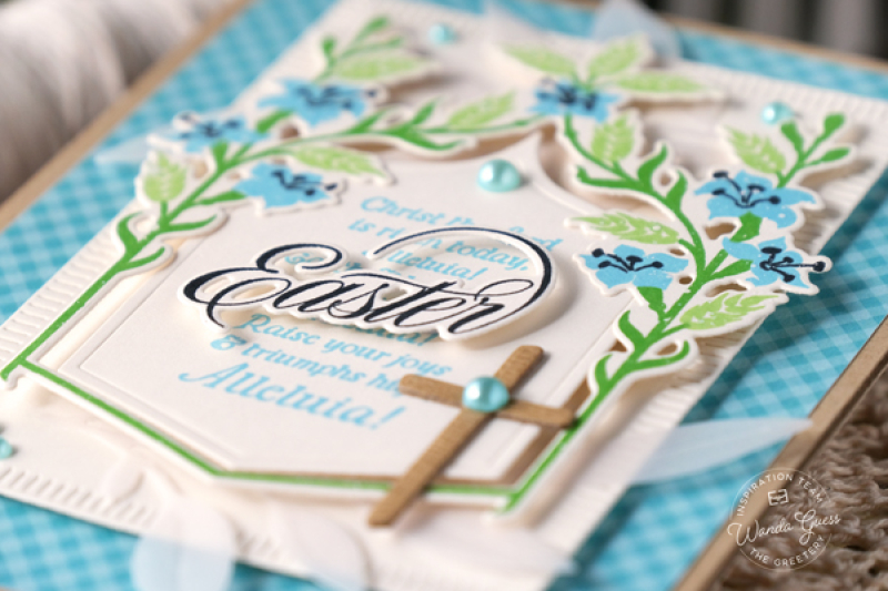 the greetery, the greetery stamps and dies, the greetery easter, the greetery spring, handmade easter cards, easter card ideas, gingham, easter crafting, honeycomb, tags, the greeter bunny tales, the greetery hey honeycomb, the greetery bitty botanicals, the greetery spring crest and hymns, wanda guess, a blog called wanda, greetery design team, spring 