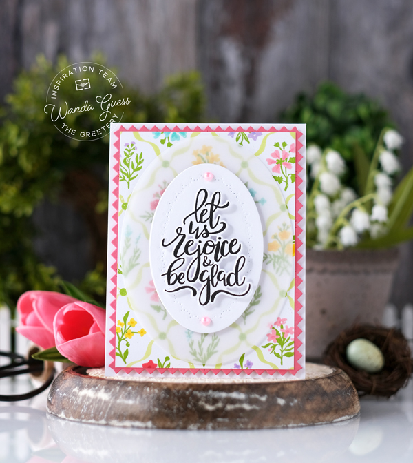 the greetery, the greetery stamps and dies, the greetery easter, the greetery spring, handmade easter cards, easter card ideas, gingham, easter crafting, honeycomb, tags, the greeter bunny tales, the greetery hey honeycomb, the greetery bitty botanicals, the greetery spring crest and hymns, wanda guess, a blog called wanda, greetery design team, spring 