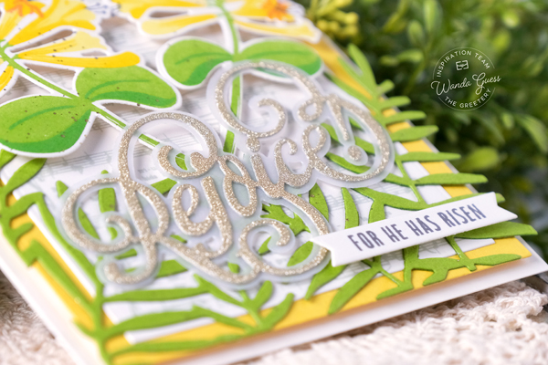 the greetery, the greetery stamps and dies, easter, spring, easter card ideas, handmade cards, honeysuckle stamp set, christian, religious, diy easter, stamping, rejoice, wanda guess, a blog called wanda