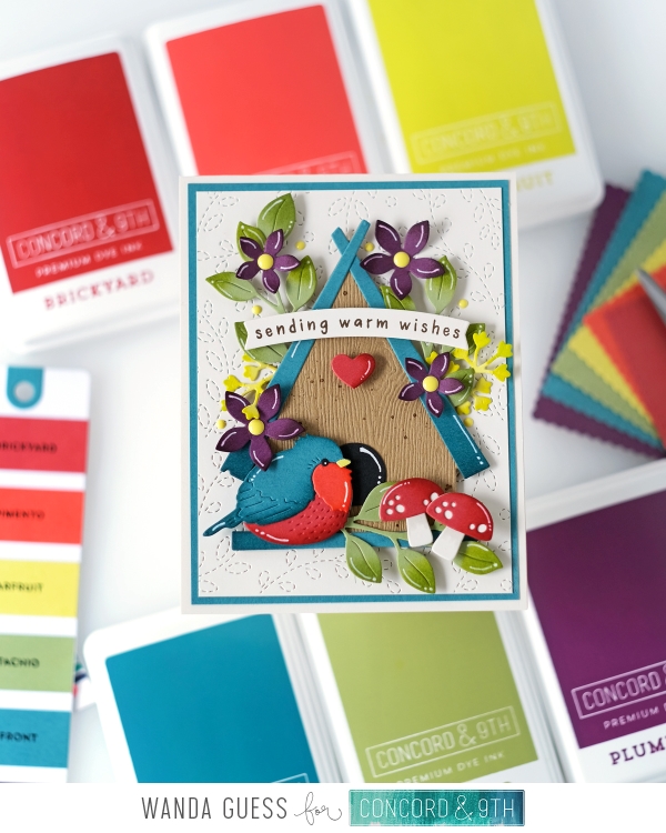 concord and 9th, Concord & 9th, new release, new collection, new colors, stamps and dies, birdhouse, spring, mushrooms, stamping, die cutting, handmade cards, card ideas, concord and 9th new release, wanda guess, a blog called wanda