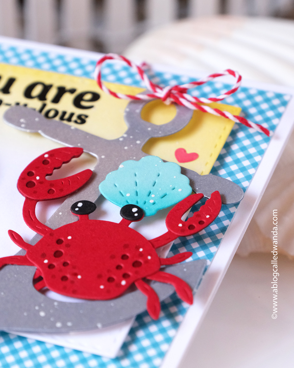 waffle flower stamps and dies, waffle flower happy crabs, waffle flower coastal, waffle flower anchor, coastal card, summer card, stencils, stamping, die cutting, handmade card ideas, summer crafts, crab, ink blending, wanda guess, a blog called wanda