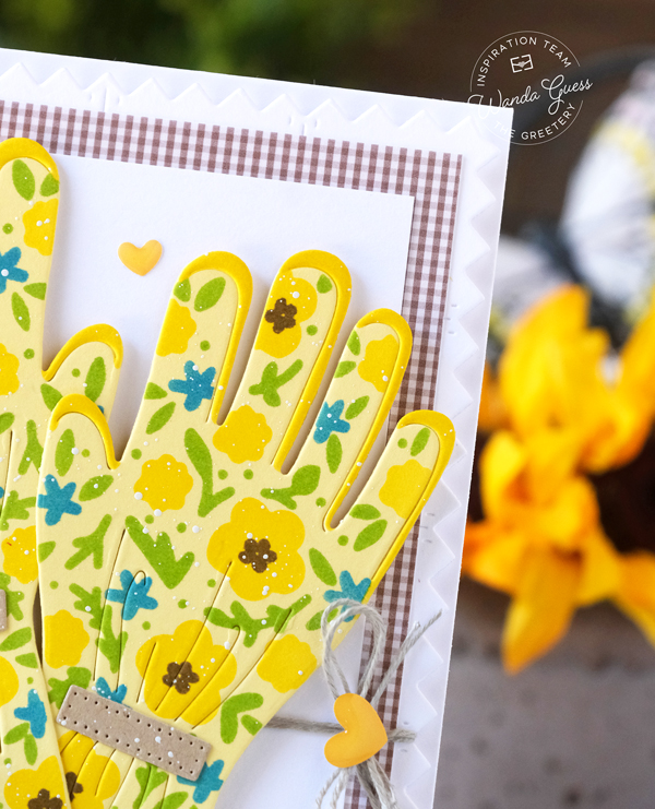 the greetery, the greetery stamps and dies, the greetery garden gloves, the greetery stencils, summer, handmade card ideas, the greetery ideas, sunflowers, crafts, wanda guess, a blog called wanda