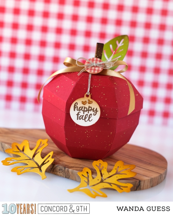 concord and 9th, concord & 9th, stamps and dies, new release, concord and 9th accordion birthday, party time, birthday cards, folding cards, fall cards, concord and 9th curio dies, concord and 9th fall favors dies, apples, autumn project ideas, fall crafting, wanda guess, a blog called wanda
