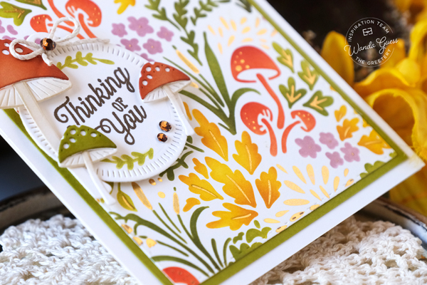 the greetery, the greetery stamps and dies, the greetery hint of autumn, the greetery capsule basics, the greetery thankful, thanksgiving cards, leaves, the greetery floral elements, fall cards, autumn, card ideas, fall crafting, a blog called wanda, wanda guess, the greetery autumn herbarium, the greetery wild wetlands dies, the greetery, mushroom meadow, new release, stencils, dies, cards