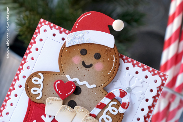 pretty pink posh, pretty pink posh stamps and dies, christmas, holiday, gingerbread man, candy cane, christmas card ideas, holidays, die cuts, wanda guess, a blog called wanda