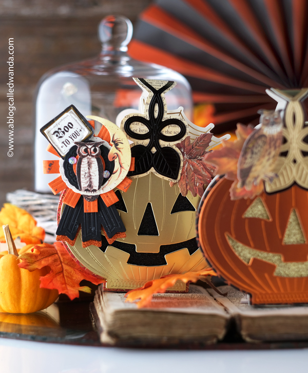 halloween crafts, anna griffin halloween, pumpkin treat boxes, jack o lantern, diy halloween, vintage halloween, diy crafting, halloween party ideas, halloween boxes, wanda guess, a blog called wanda, anna griffin dies