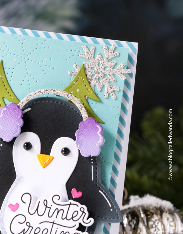 pretty pink posh, pretty pink posh stamps and dies, pretty pink posh winter, pretty pink posh christmas, penguin, card ideas, handmade cards, wanda guess, a blog called wanda