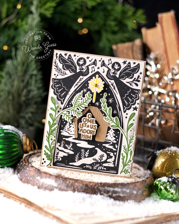 The Greetery, The Greetery stamps and dies, The Greetery Christmas Market Collection, DIY, Handmade Christmas cards, card ideas, Wanda Guess, A Blog Called Wanda, The Greetery Rosemal, The Greetery Nativity, The Greetery Bitty Botanicals, Vintage Christmas