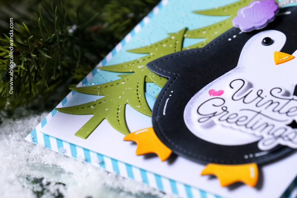 pretty pink posh, pretty pink posh stamps and dies, pretty pink posh winter, pretty pink posh christmas, penguin, card ideas, handmade cards, wanda guess, a blog called wanda