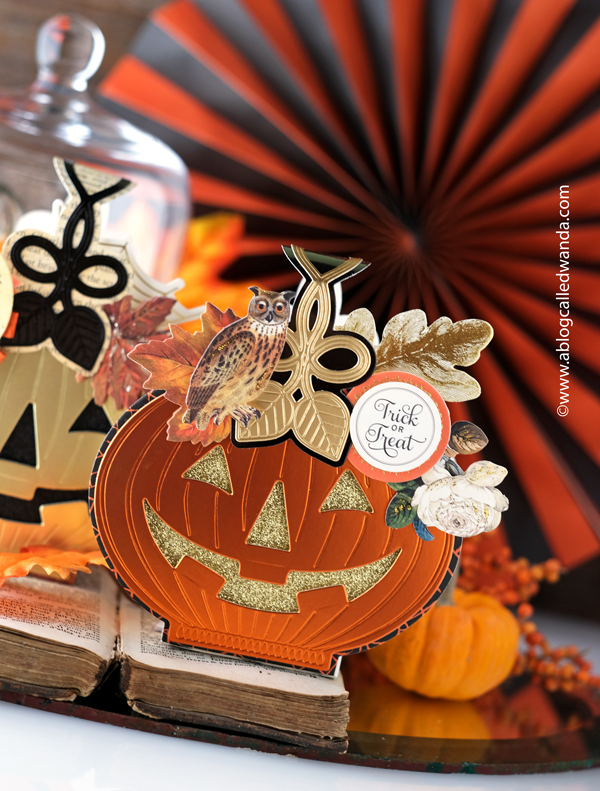 halloween crafts, anna griffin halloween, pumpkin treat boxes, jack o lantern, diy halloween, vintage halloween, diy crafting, halloween party ideas, halloween boxes, wanda guess, a blog called wanda, anna griffin dies