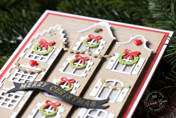 the greetery, the greetery christmas, the greetery stamps and dies, marketplace, holidays, marketplace mini, gingerbread, christmas card ideas, handmade christmas, gingerbread house card, paper, die cutting, wanda guess, a blog called wanda