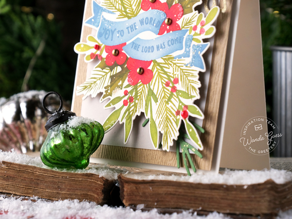 the greetery, the greetery christmas, the greetery stamps and dies, the greetery banner and bough, stencils, winter, diy christmas, christmas card ideas, handmade christmas cards, holidays, wanda guess, a blog called wanda