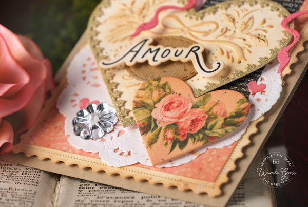 The Greetery, The Greetery stamps and dies, The Greetery Amour Market Collection, Valentine's Day, Handmade cards, Valentine crafts, Valentine cards, The Greetery Market Place Dies, The Greetery Coquette Hearts, The Greetery Bitty Blooms, wanda guess, A Blog Called Wanda