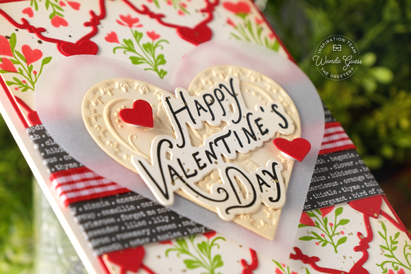 The Greetery, The Greetery stamps and dies, The Greetery Amour Market Collection, Valentine's Day, Handmade cards, Valentine crafts, Valentine cards, The Greetery Market Place Dies, The Greetery Coquette Hearts, The Greetery Bitty Blooms, wanda guess, A Blog Called Wanda