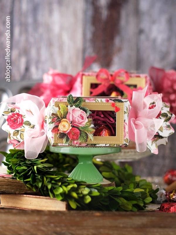 valentines day crafts, valentine decorating, anna griffin valentines, vintage valentine, treat boxes, anna griffin dies, handmade valentines, diy, crafting, a blog called wanda, wanda guess