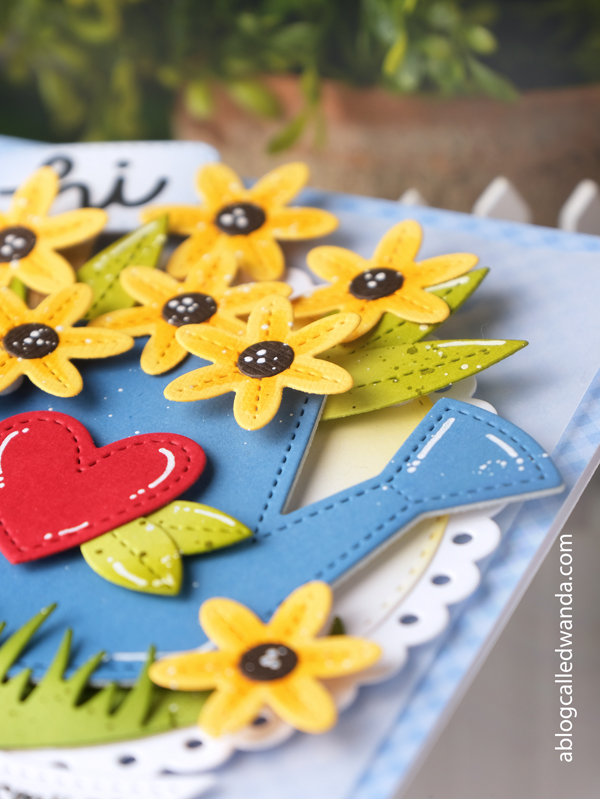 pretty pink posh, pretty pink posh new release, pretty pink posh easter, spring, handmade card ideas, watering can, pretty pink posh banner greetings, watering can and flowers card, spring flowers, wanda guess, a blog called wanda